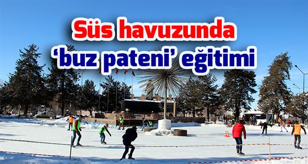  Süs havuzunda ‘buz pateni’ eğitimi