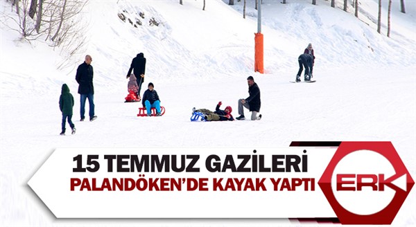 15 Temmuz Gazileri Palandöken’de kayak yaptı