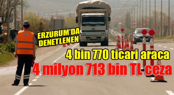 4 bin 770 araç denetlendi, 4 milyon 713 bin TL ceza kesildi…