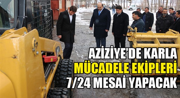 Aziziye karla mücadele ediyor 