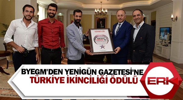 BYEGM'den Yenigün Gazetesi'ne Türkiye ikinciliği ödülü