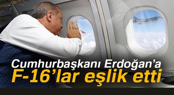 Cumhurbaşkanı Erdoğan’a F-16’lar eşlik etti