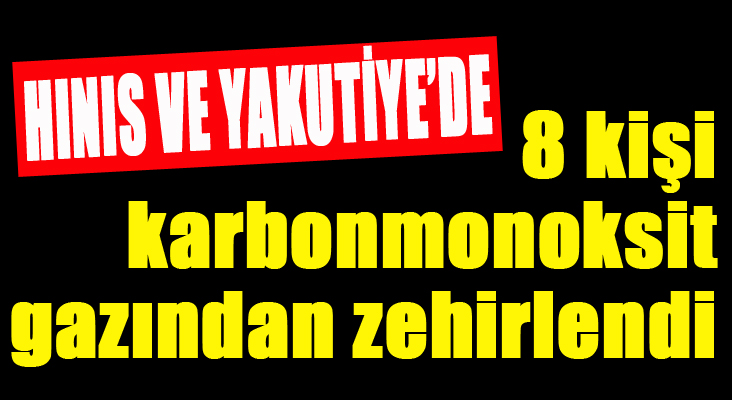 Erzurum'da 8 kişi karbonmonoksit gazından zehirlendi 