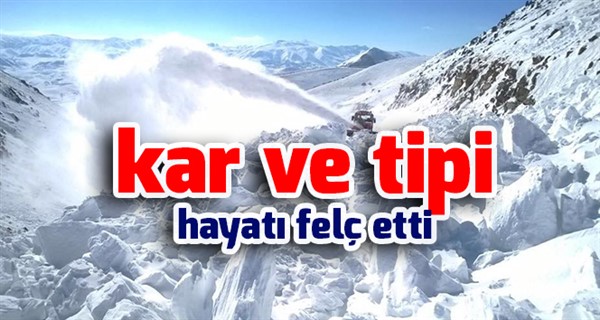 Erzurum’un ilçelerinde kar ve tipi hayatı felç etti