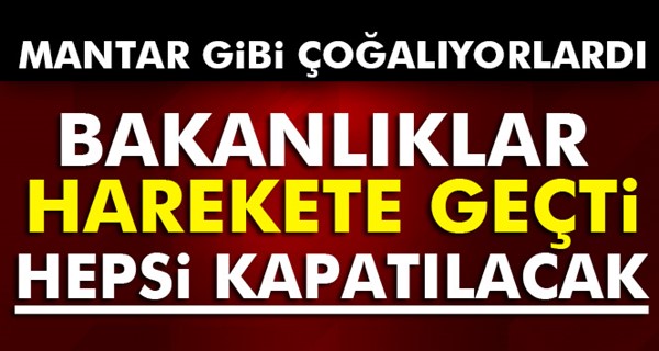 İki bakanlık harekete geçti! Kapatılacak