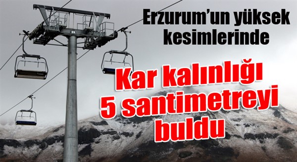 Kentin yüksek kesimlerde kar kalınlığı 5 santimetreyi buldu 