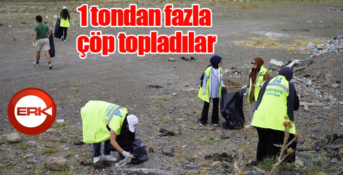 1 tondan fazla çöp topladılar