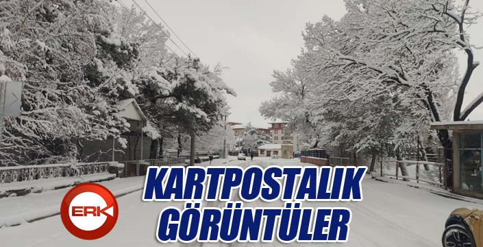 Aşkale’de kartpostallık kar görüntüleri