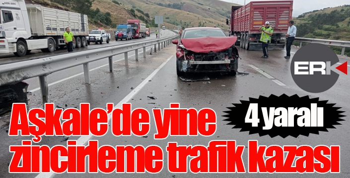 Aşkale’de zincirleme trafik kazası: 4 yaralı