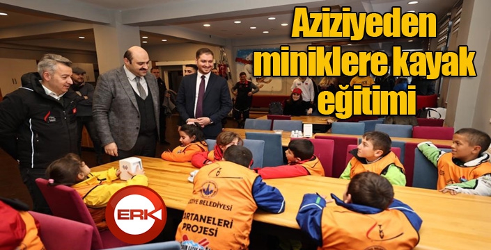 Aziziye'den miniklere kayak eğitimi