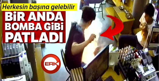 Cep telefonu bataryası bomba gibi patladı !