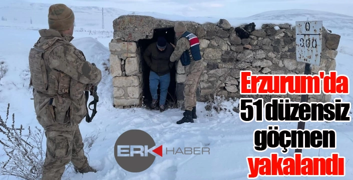 Erzurum'da 51 düzensiz göçmen yakalandı