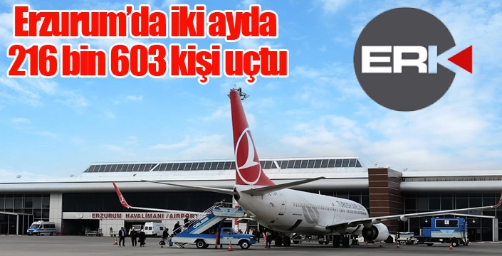 Erzurum’da iki ayda 216 bin 603 kişi uçtu