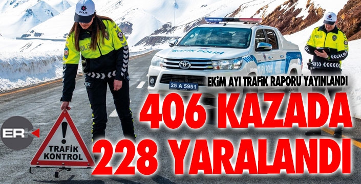 Erzurum'da kent merkezinde bir ayda 406 trafik kazası