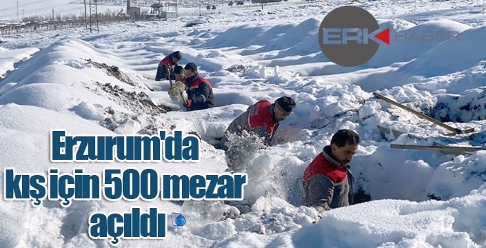 Erzurum'da kış için 500 mezar açıldı