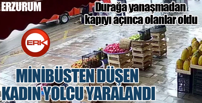 Erzurum'da minibüsten düşen kadın yolcu yaralandı...