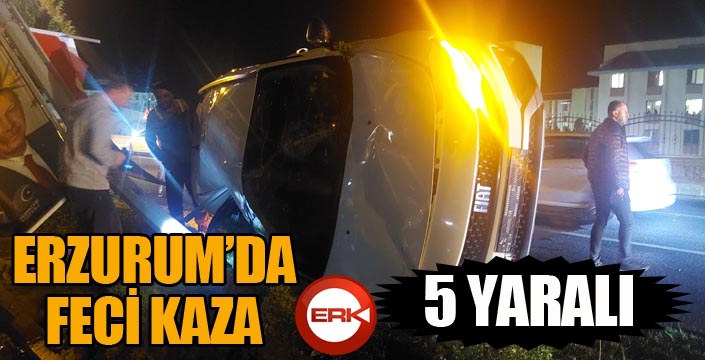 Erzurum’daki trafik kazasında faciadan dönüldü