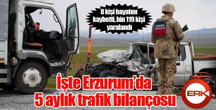 İşte Erzurum’da 5 aylık trafik bilançosu