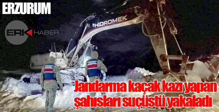 Jandarma kaçak kazı yapan şahısları suçüstü yakaladı