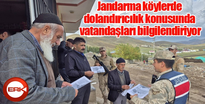 Jandarma köylerde dolandırıcılık konusunda vatandaşları bilgilendiriyor