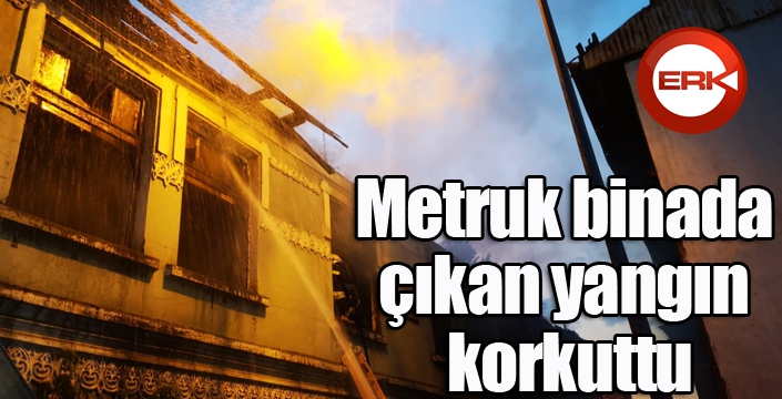 Metruk binada çıkan yangın korkuttu