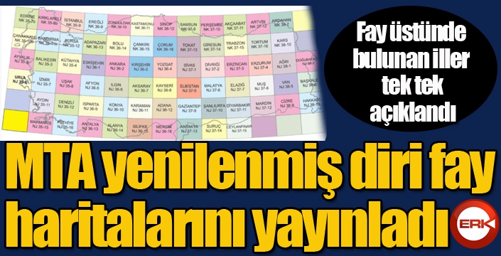 MTA yenilenmiş diri fay haritalarını yayınladı