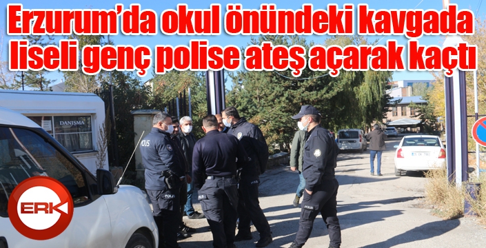 Okul önündeki kavgada liseli genç polise ateş açarak kaçtı