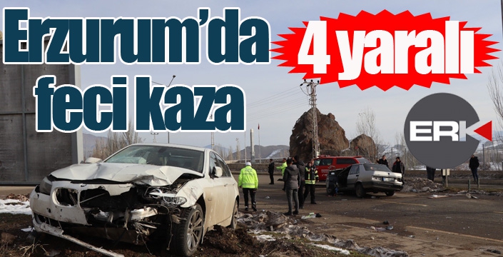 Oltu'da trafik kazası: 4 yaralı