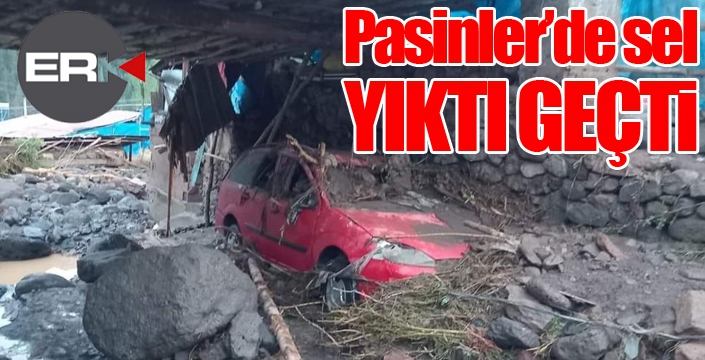 Pasinlerde sel yıktı geçti