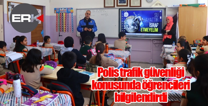 Polisten öğrencilere bilgilendirme