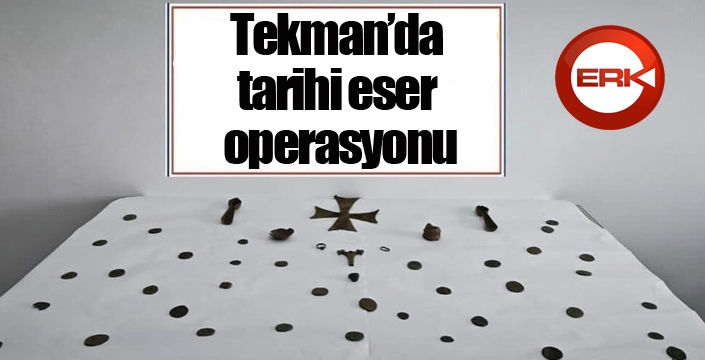 Tekman’da tarihi eser operasyonu