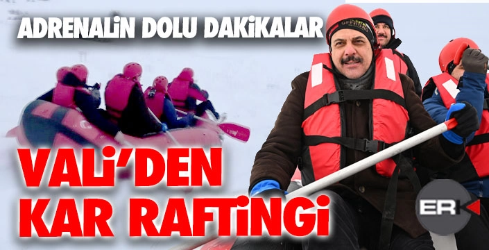 Vali Çiftçi,  kar raftingi yaptı